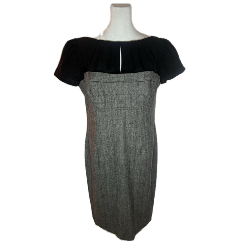Gio' Guerreri Black & Grey Plaid Sheath Dress